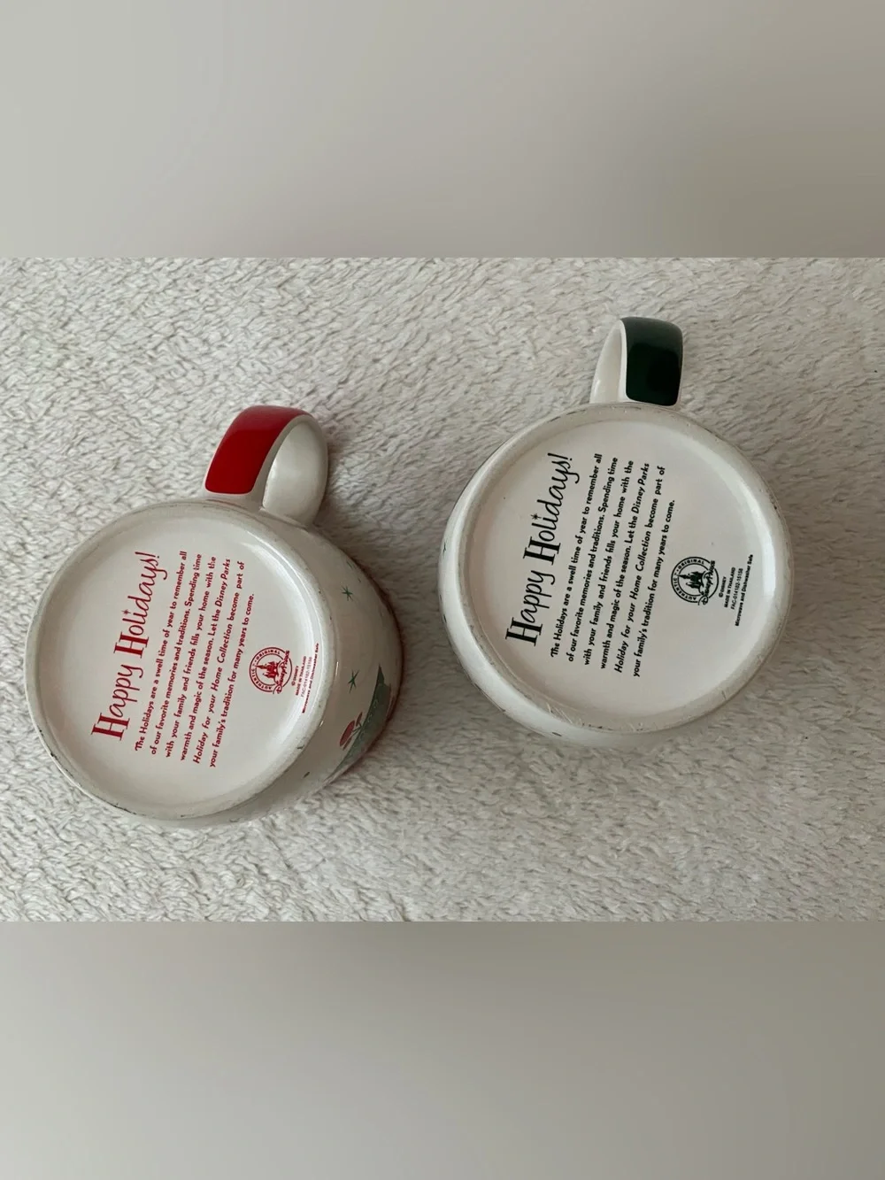 Disney Parks Exclusive Holiday Mugs - his and hers Festive Mickey Minnie Design